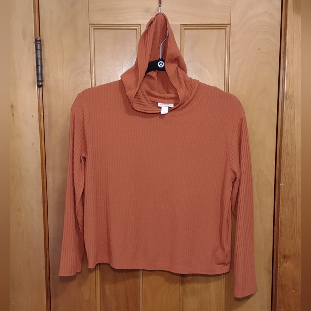Cat & Jack girls ribbed hoodie pumpkin spice size M (7/8)
